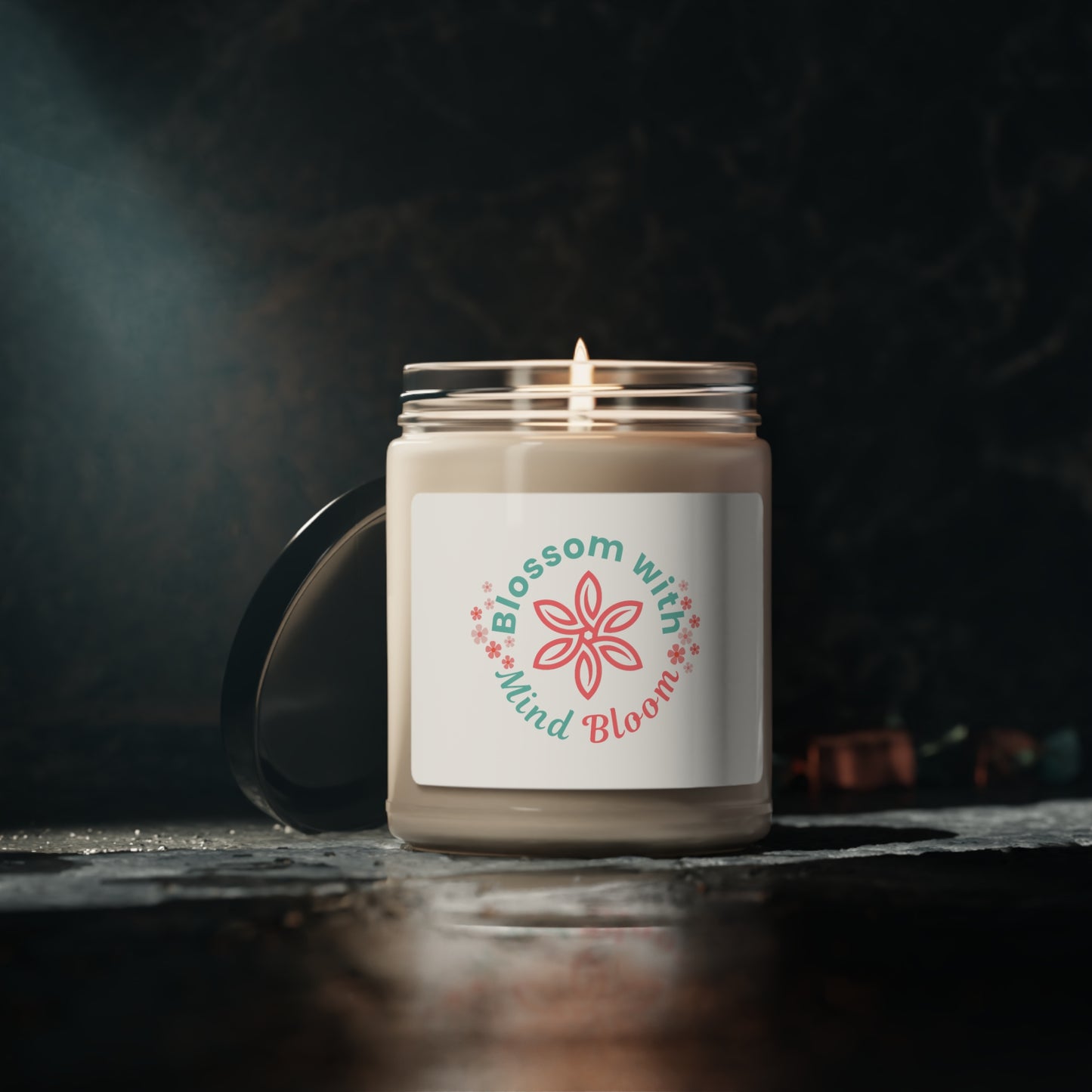 Scented Soy Candle, 9oz white sage and lavender scent, mind bloom