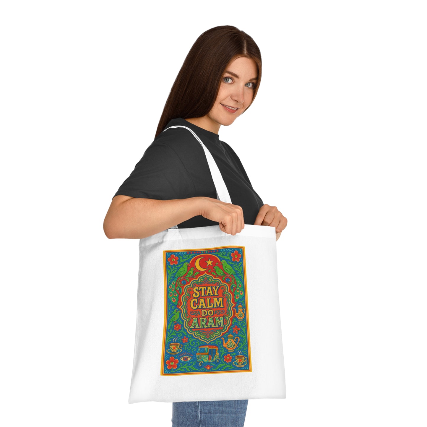 Stay Calm Do Aram Tote Bag | Reusable Grocery Bag, Beach Tote, Eco-Friendly, Decorative Gift, Shopping Bag