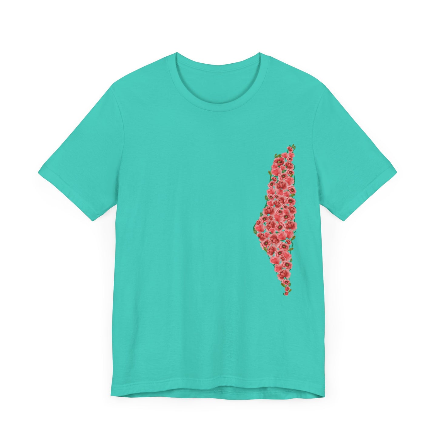 Palestine Floral Jersey Short Sleeve Shirt