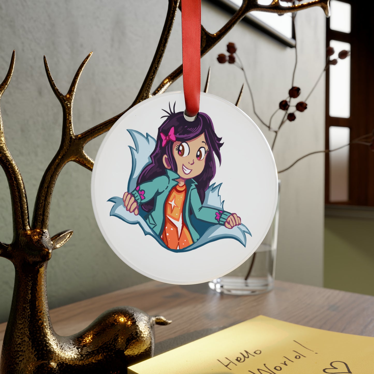 Acrylic Ornament with Ribbon