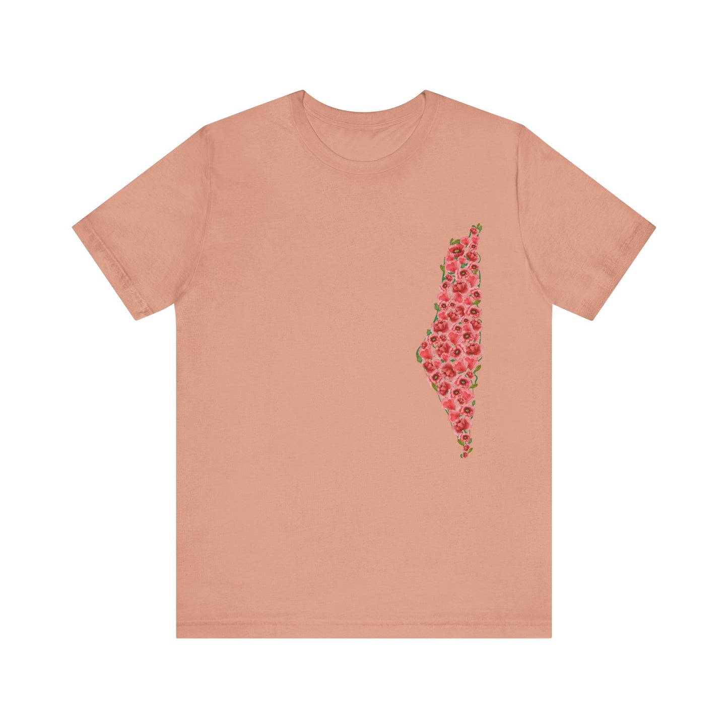 Palestine Floral Jersey Short Sleeve Shirt