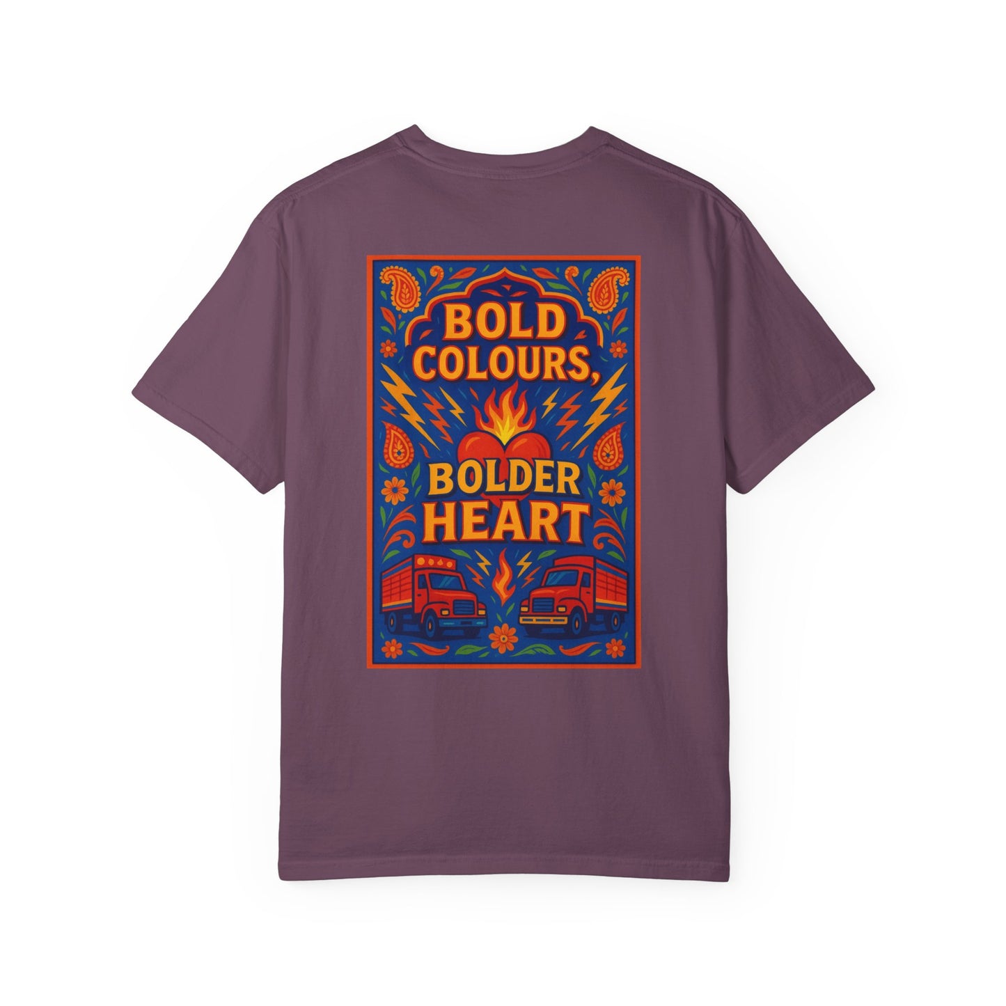 Bold Colors Bolder Heart T-Shirt, Vibrant Apparel, Artistic Tee, Casual Wear, Gift for Art Lovers, Statement Shirt