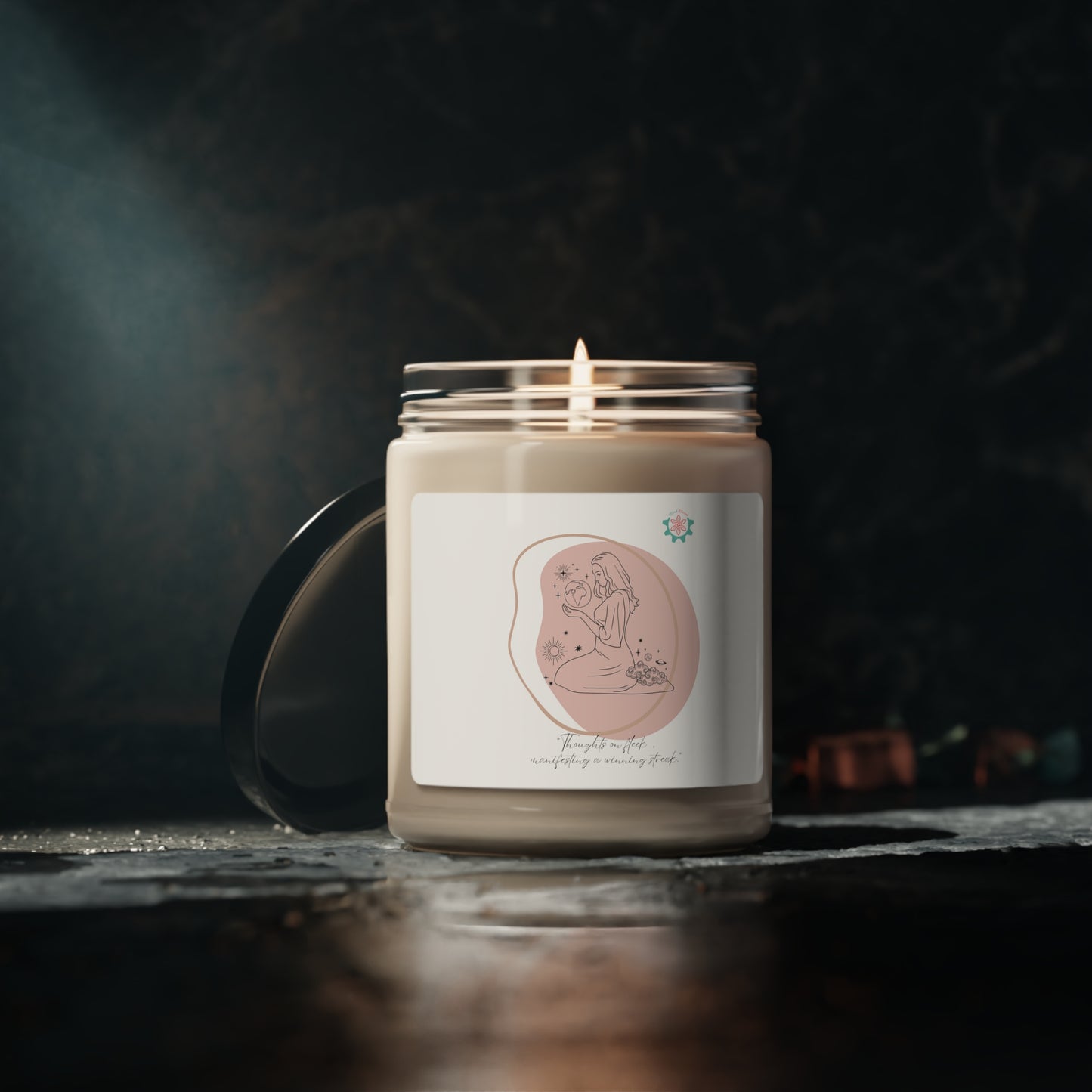 Scented Soy Candle, 9oz 'Thoughts on fleek manifesting a winning streek'