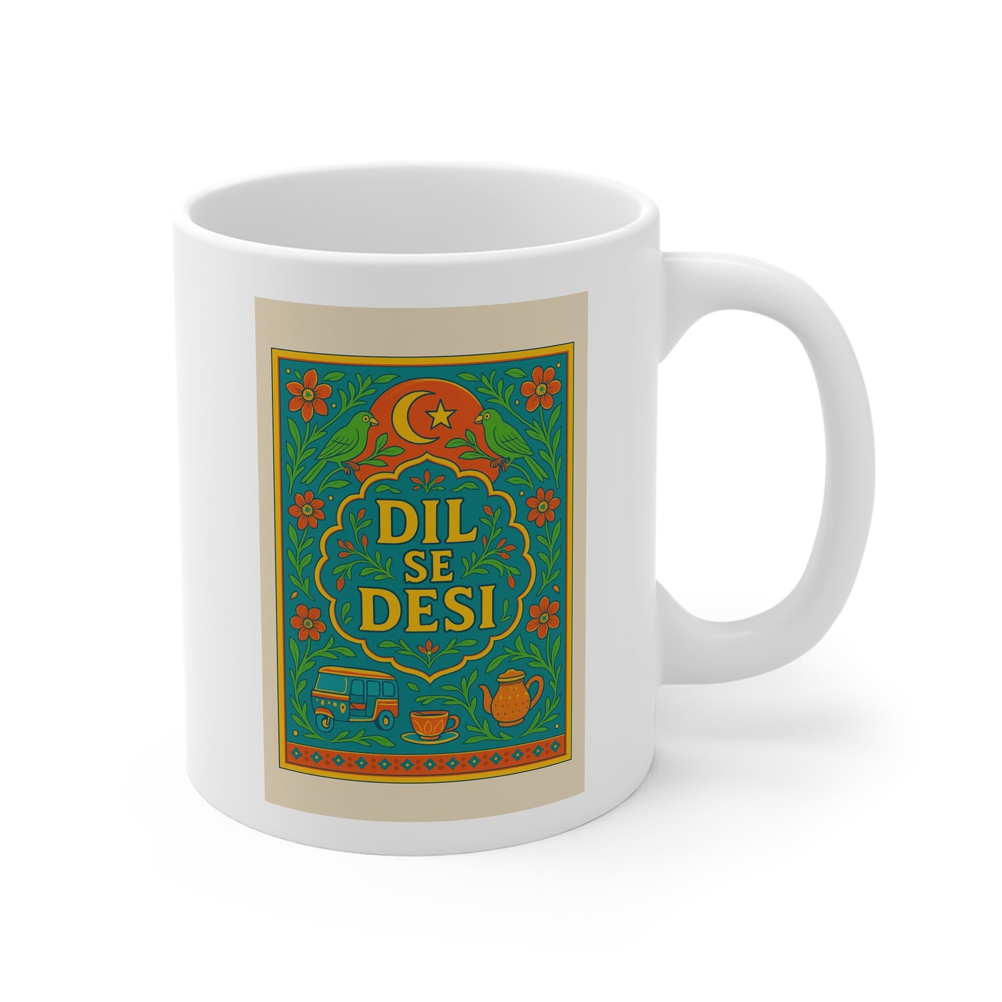 Dil Se Desi Mug - Perfect for Tea Lovers, Gift for Friends, Home Decor, Coffee Mug, Unique Design, Position Statement