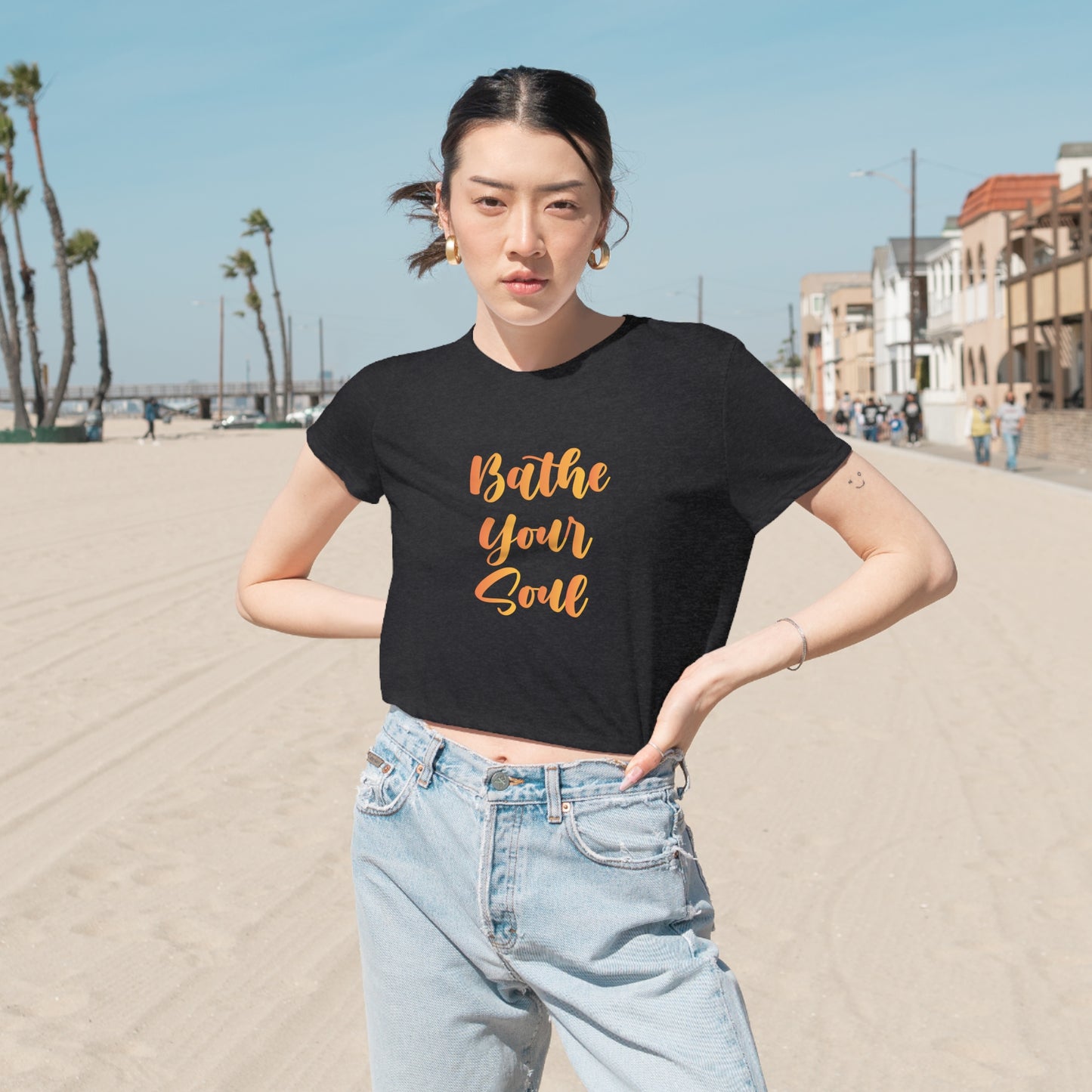 Bathe your soul Women's Flowy Cropped Tee