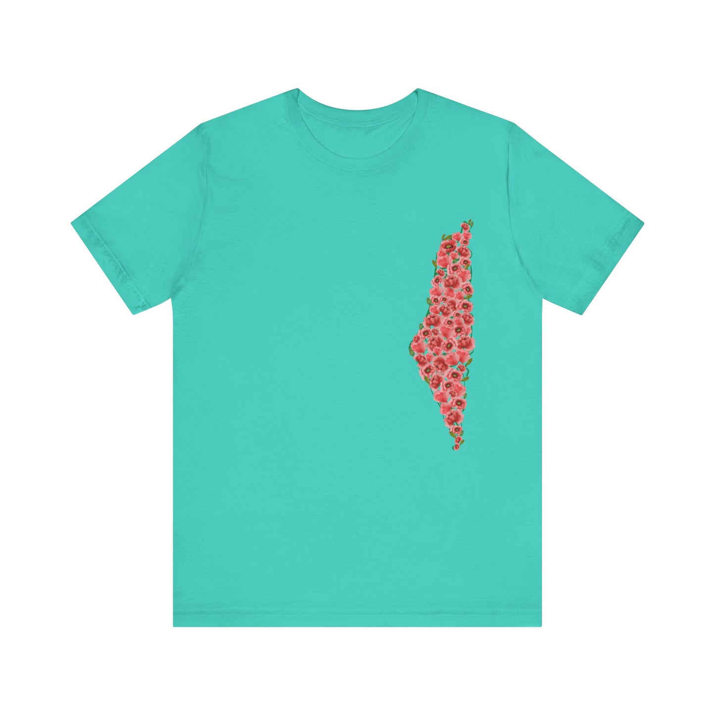 Palestine Floral Jersey Short Sleeve Shirt