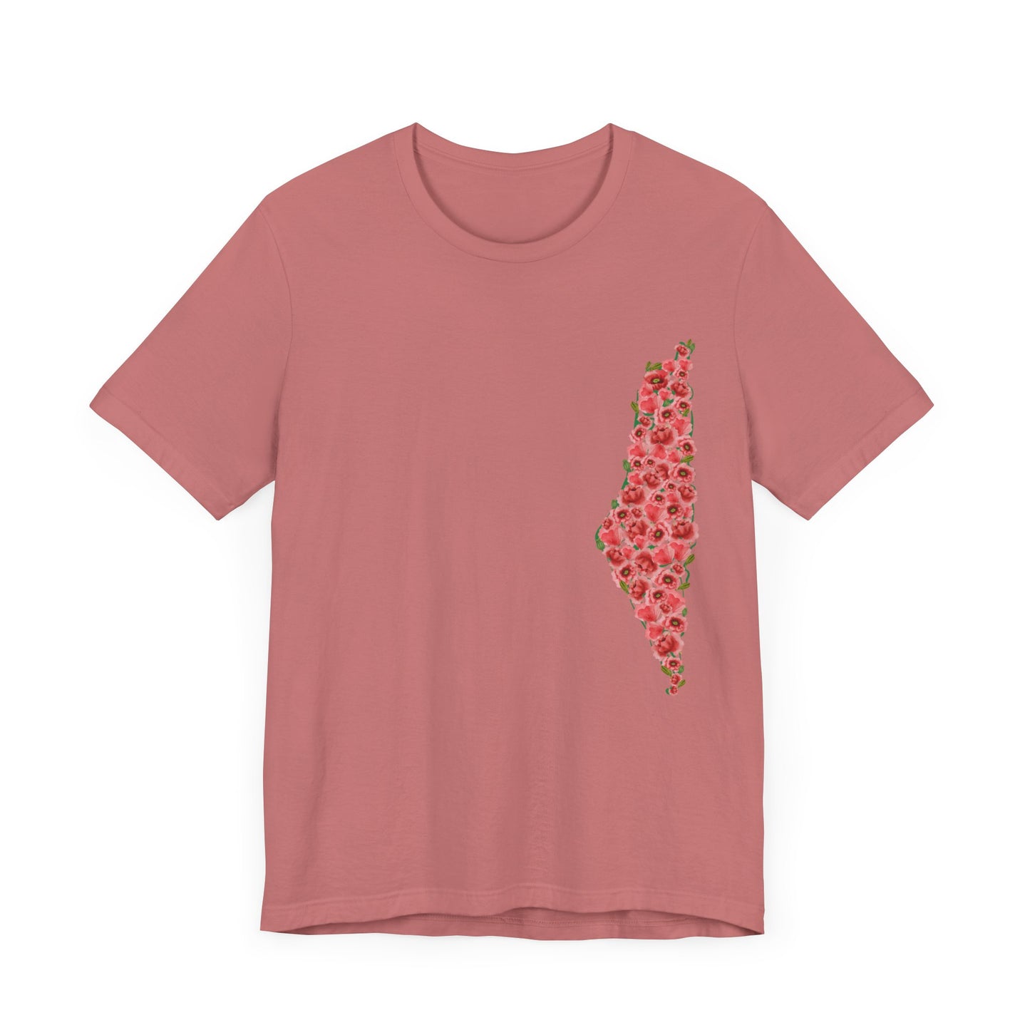 Palestine Floral Jersey Short Sleeve Shirt