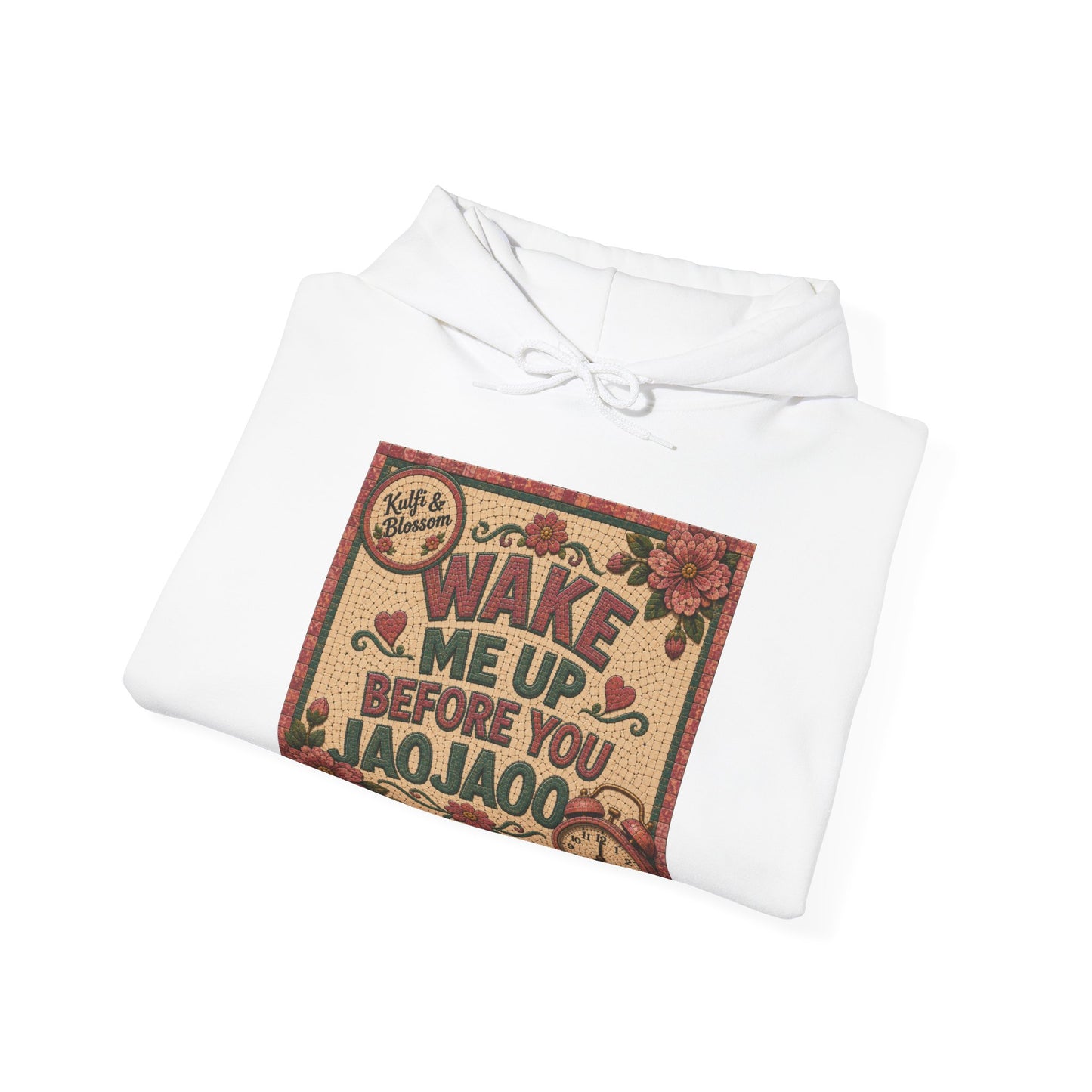 Hoodie — Retro Floral "Wake Me Up Before You Go-Go" Vintage 80s Music Sweatshirt