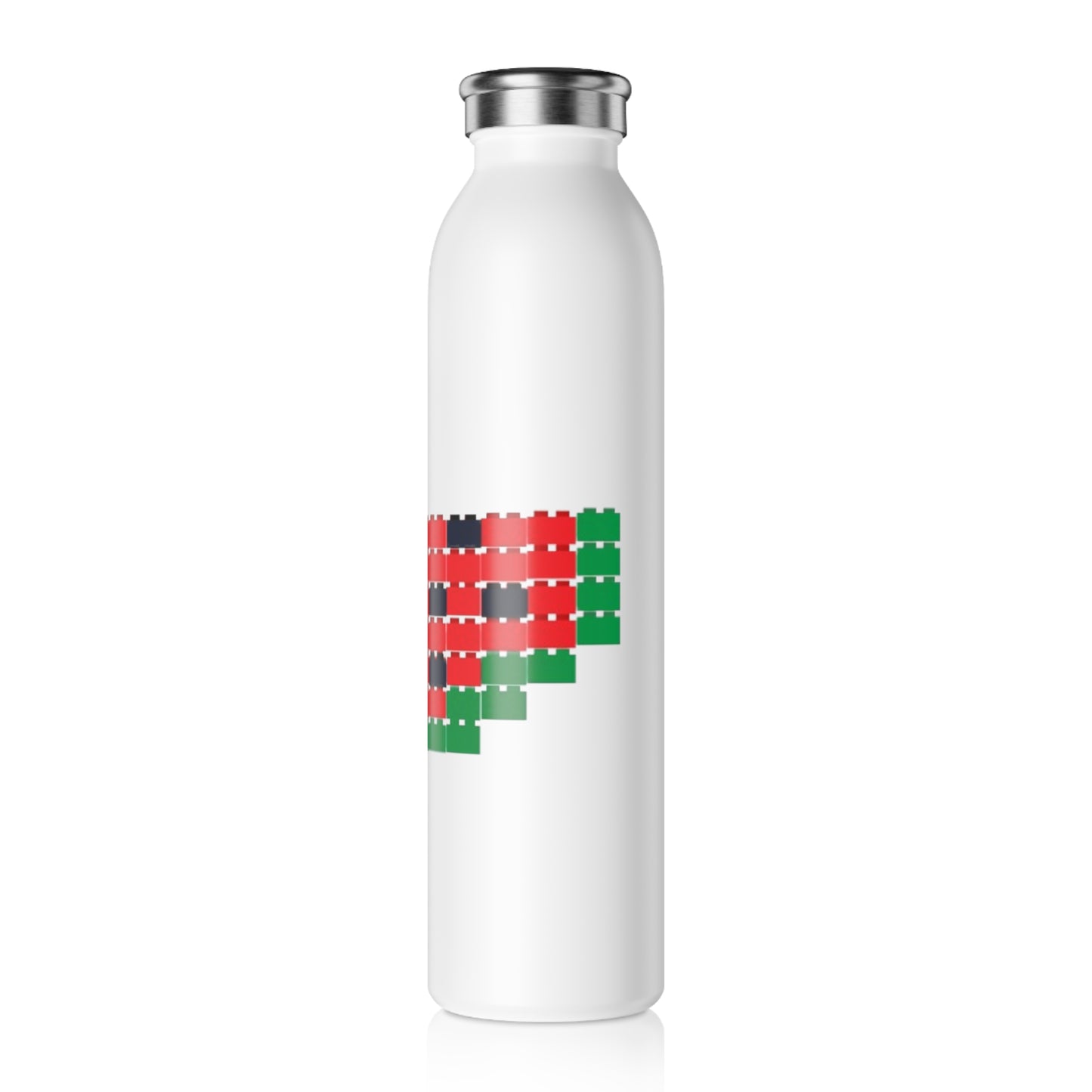 Watermelon Mandala Palestine Slim Water Bottle