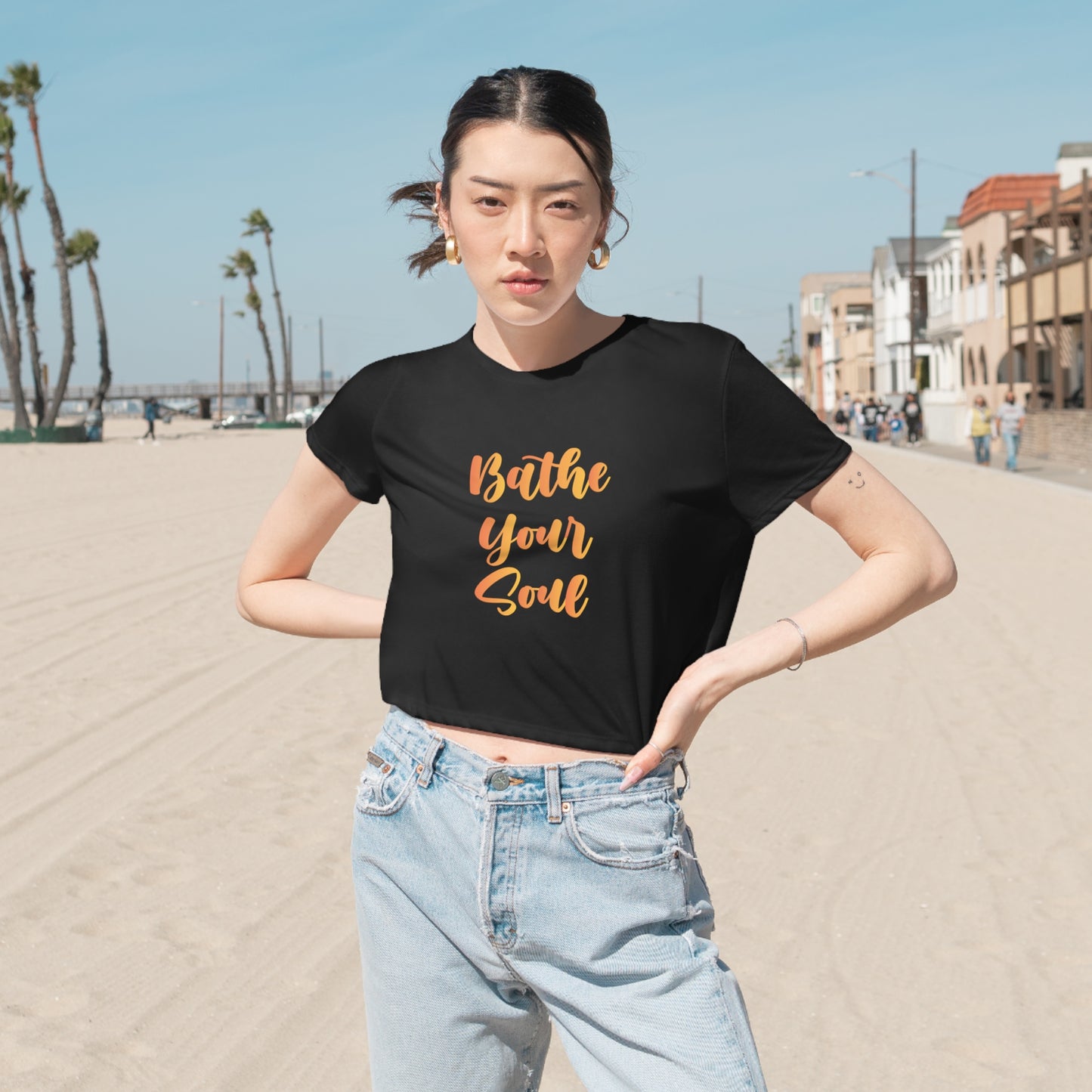Bathe your soul Women's Flowy Cropped Tee