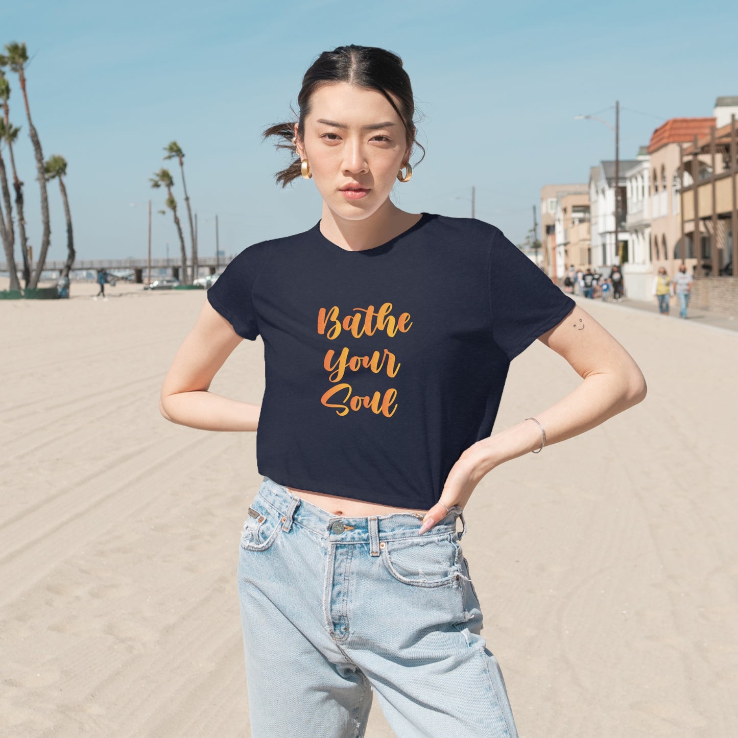 Bathe your soul Women's Flowy Cropped Tee