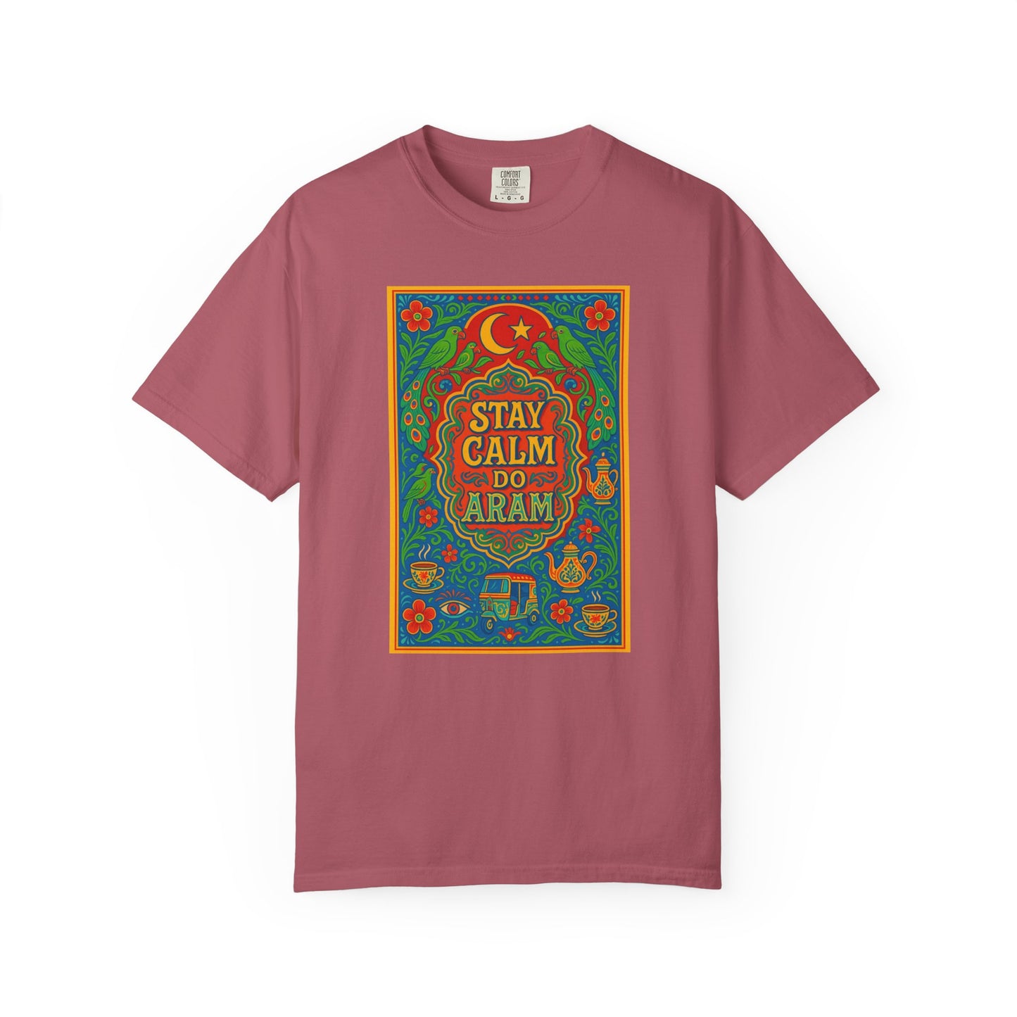 Stay Calm Do Aram T-shirt, Colorful Graphic Tee, Unisex Casual Wear, Gift for Him/Her, Relaxation Shirt, Bohemian T-shirt