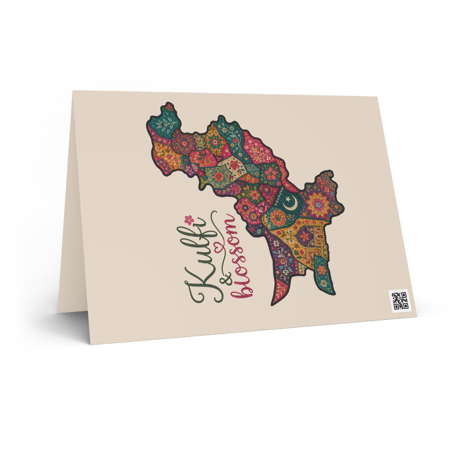 Greeting Card — 'Kulfi & Blossom' Pakistan Map Floral Design