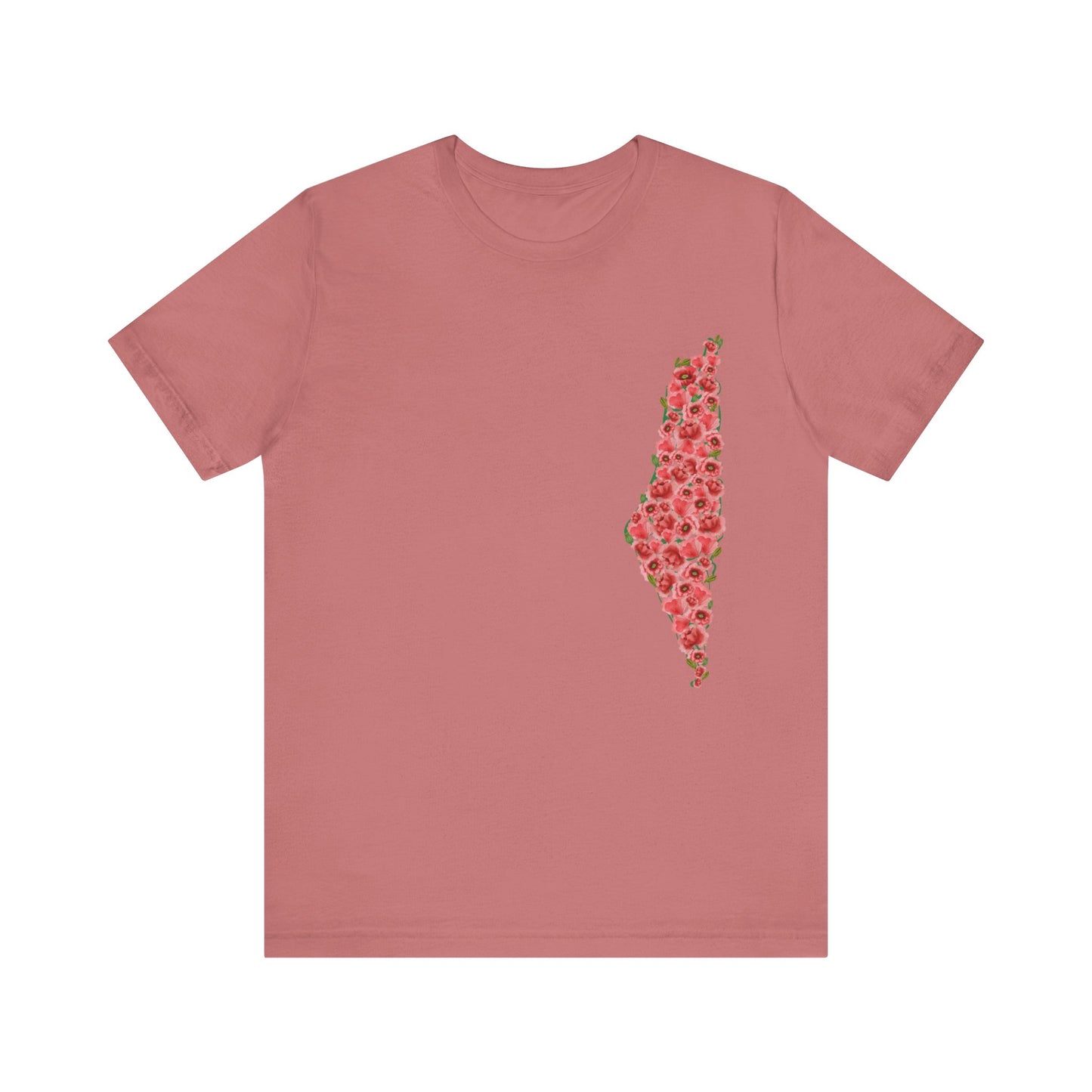 Palestine Floral Jersey Short Sleeve Shirt