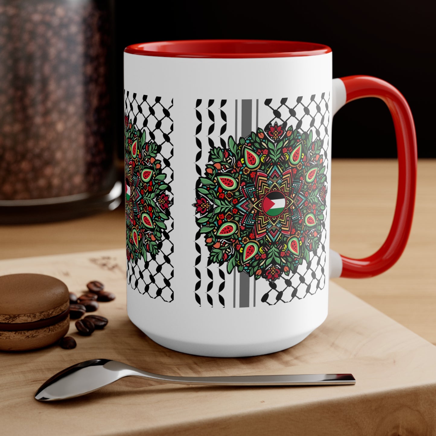 Keffiyah mandala palestine mug