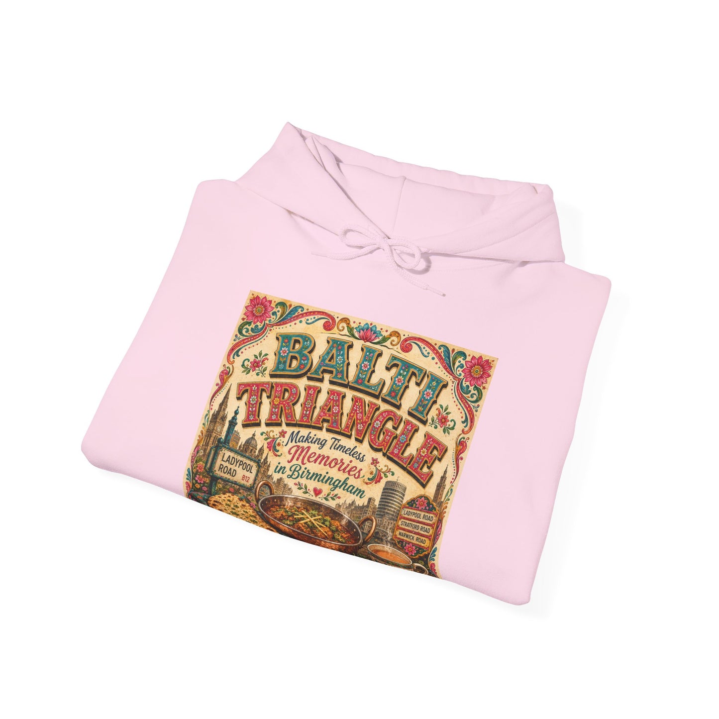 Baltimore Charm Hoodie - 'Balti Triangle' Vintage Food Poster Sweatshirt