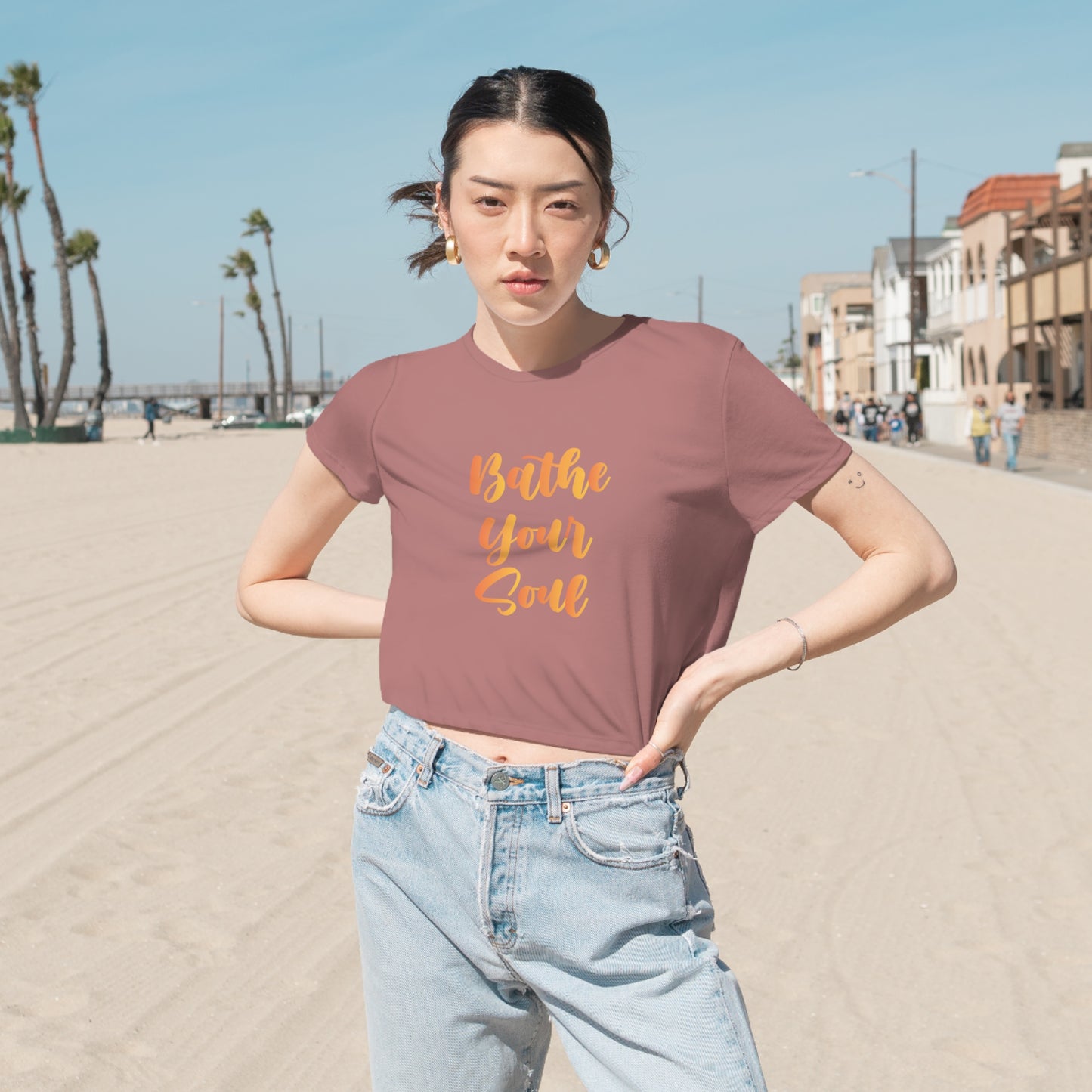 Bathe your soul Women's Flowy Cropped Tee