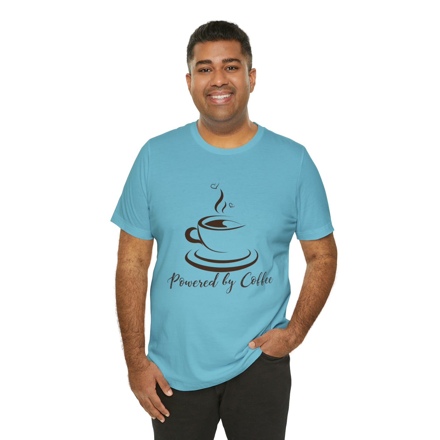 Powered by coffee Jersey Short Sleeve Tee