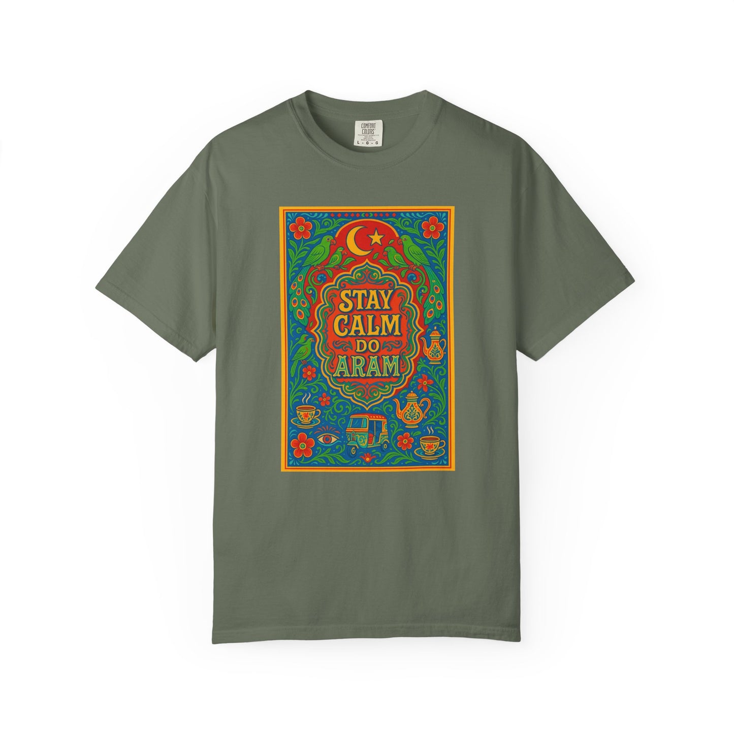 Stay Calm Do Aram T-shirt, Colorful Graphic Tee, Unisex Casual Wear, Gift for Him/Her, Relaxation Shirt, Bohemian T-shirt