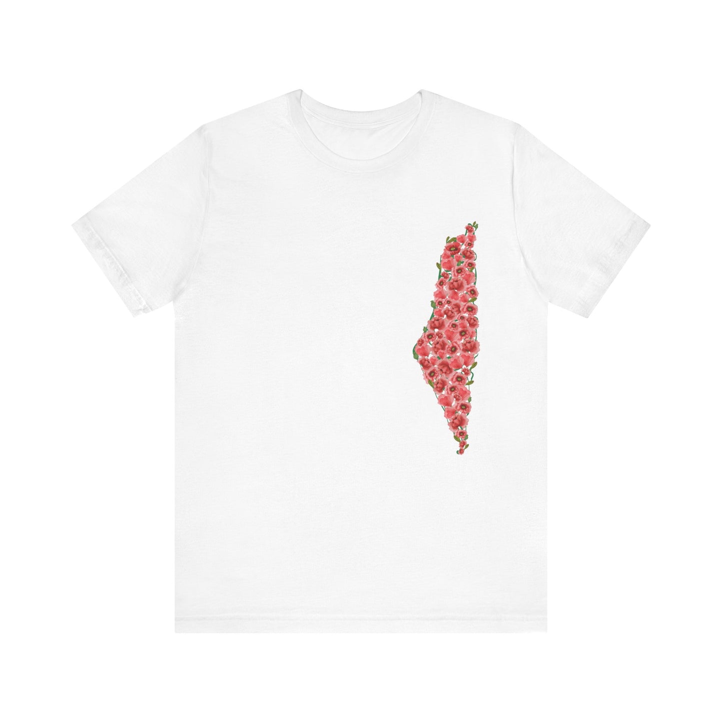 Palestine Floral Jersey Short Sleeve Shirt