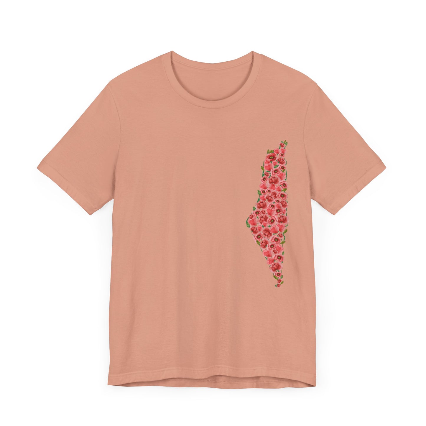 Palestine Floral Jersey Short Sleeve Shirt