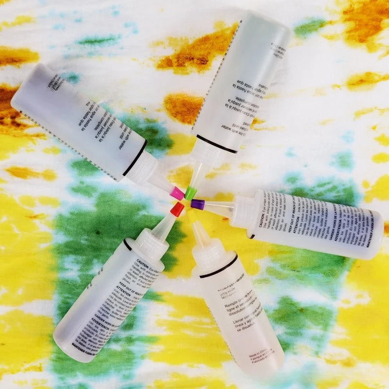 5-color Tie Dye Kit Dyeing Fabric Clothes Fabric Textile Paints Set DIY Color Change Paint Craft Tie-Dye