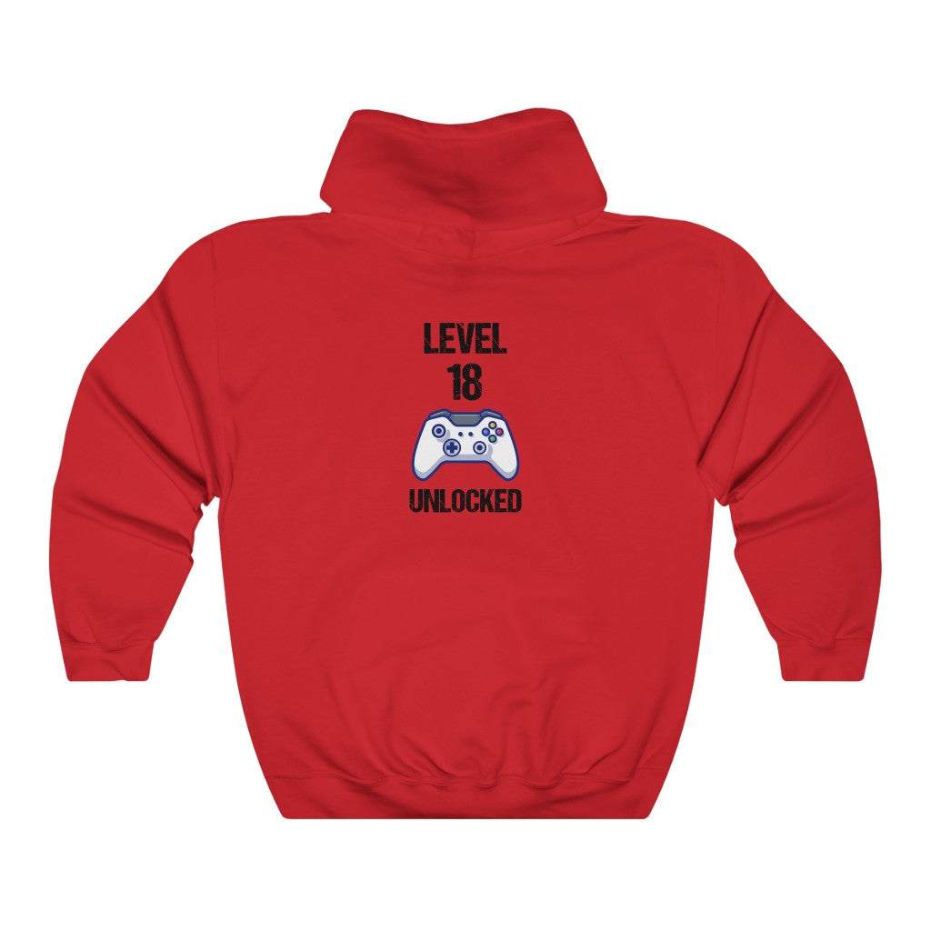 level 18 Hooded Sweatshirt graphic close-up