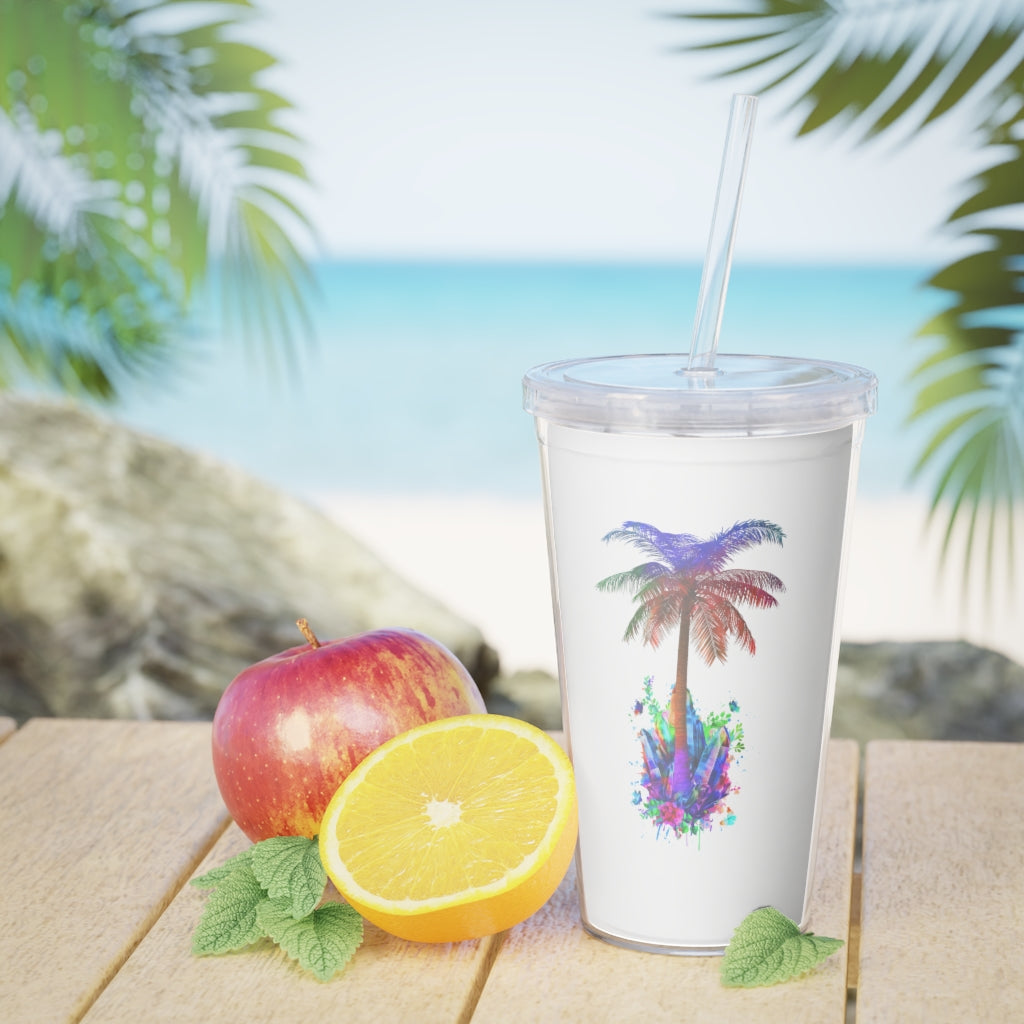 Fun Graphic Plastic Tumbler with Straw