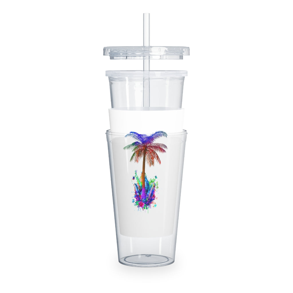 Fun Graphic Plastic Tumbler with Straw