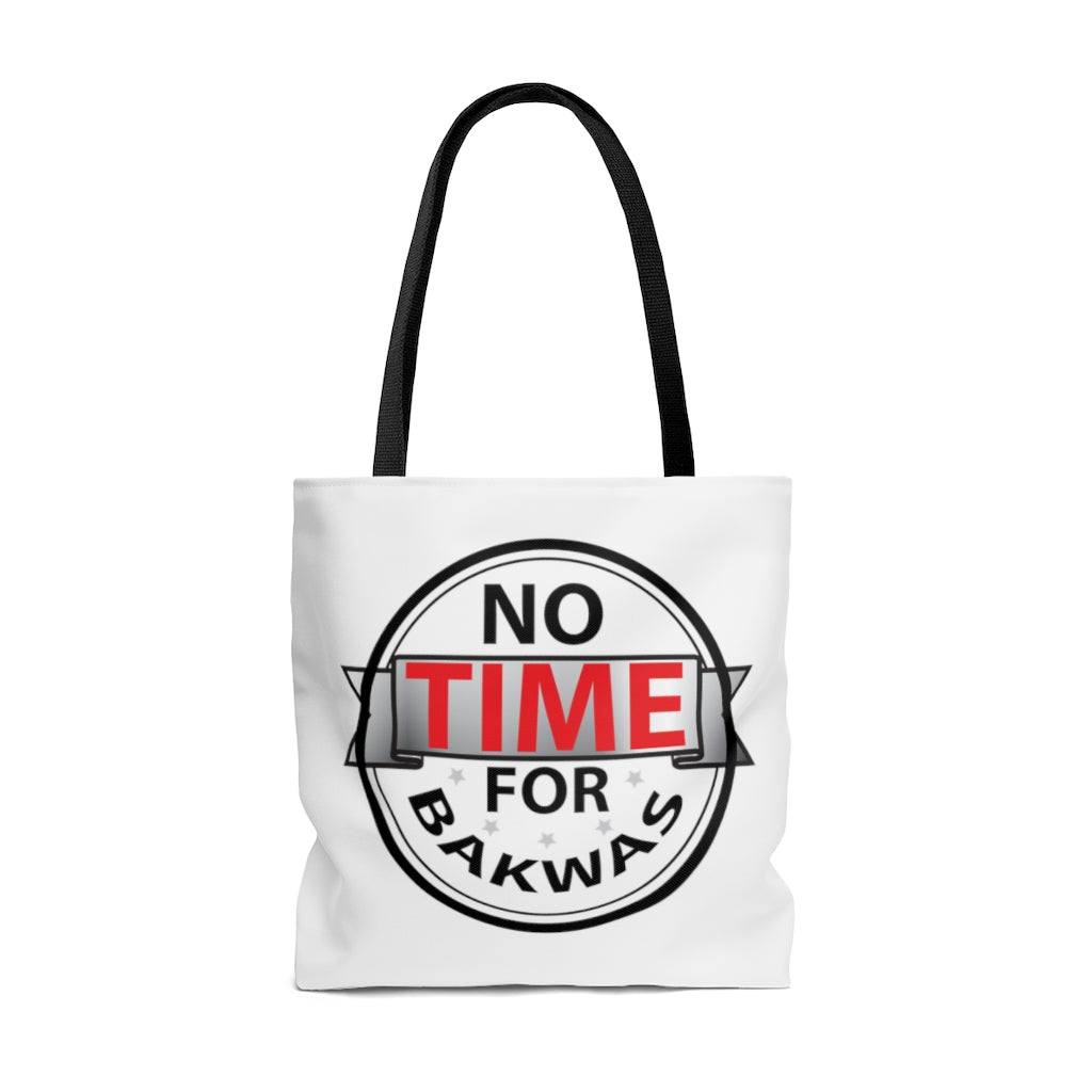 Person carrying No time for bakwas Bag on shoulder, trendy reusable tote bag