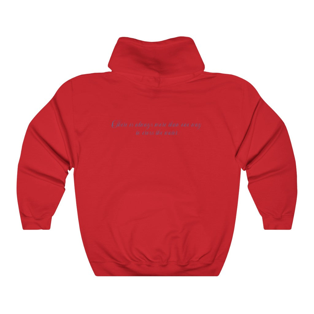 Red "There is Always more than one way" hooded sweatshirt with classic fit and thick cotton-polyester blend fabric