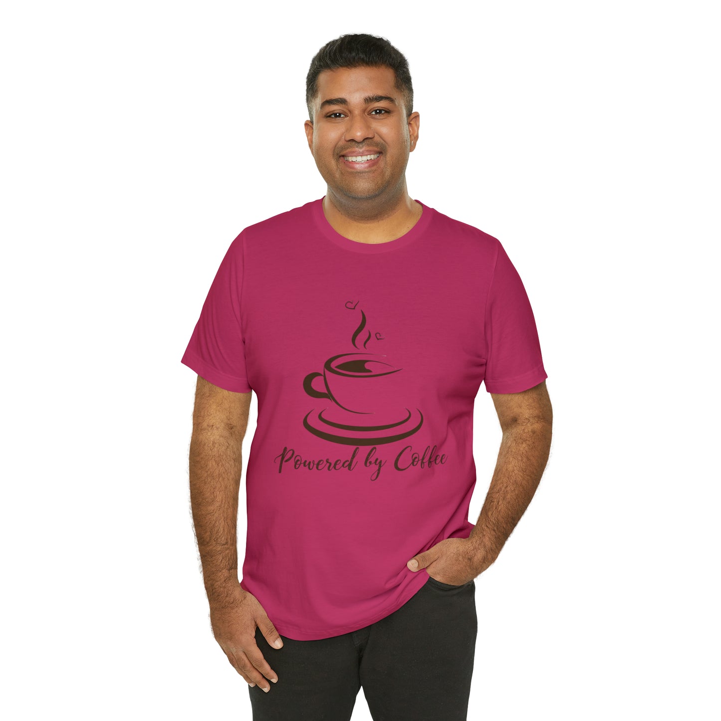 Powered by coffee Jersey Short Sleeve Tee