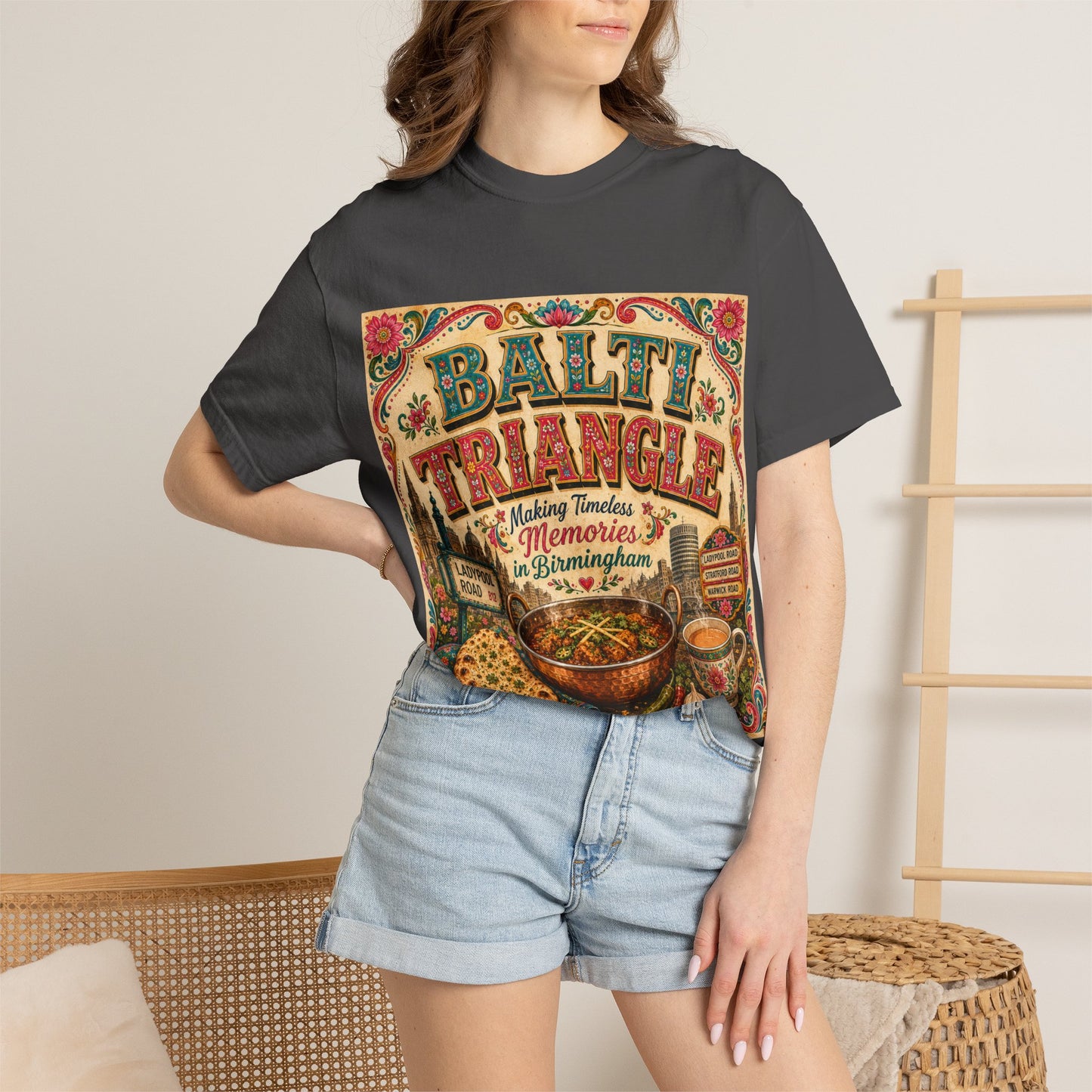 Balthi Triangle Vintage Indian Food T-Shirt