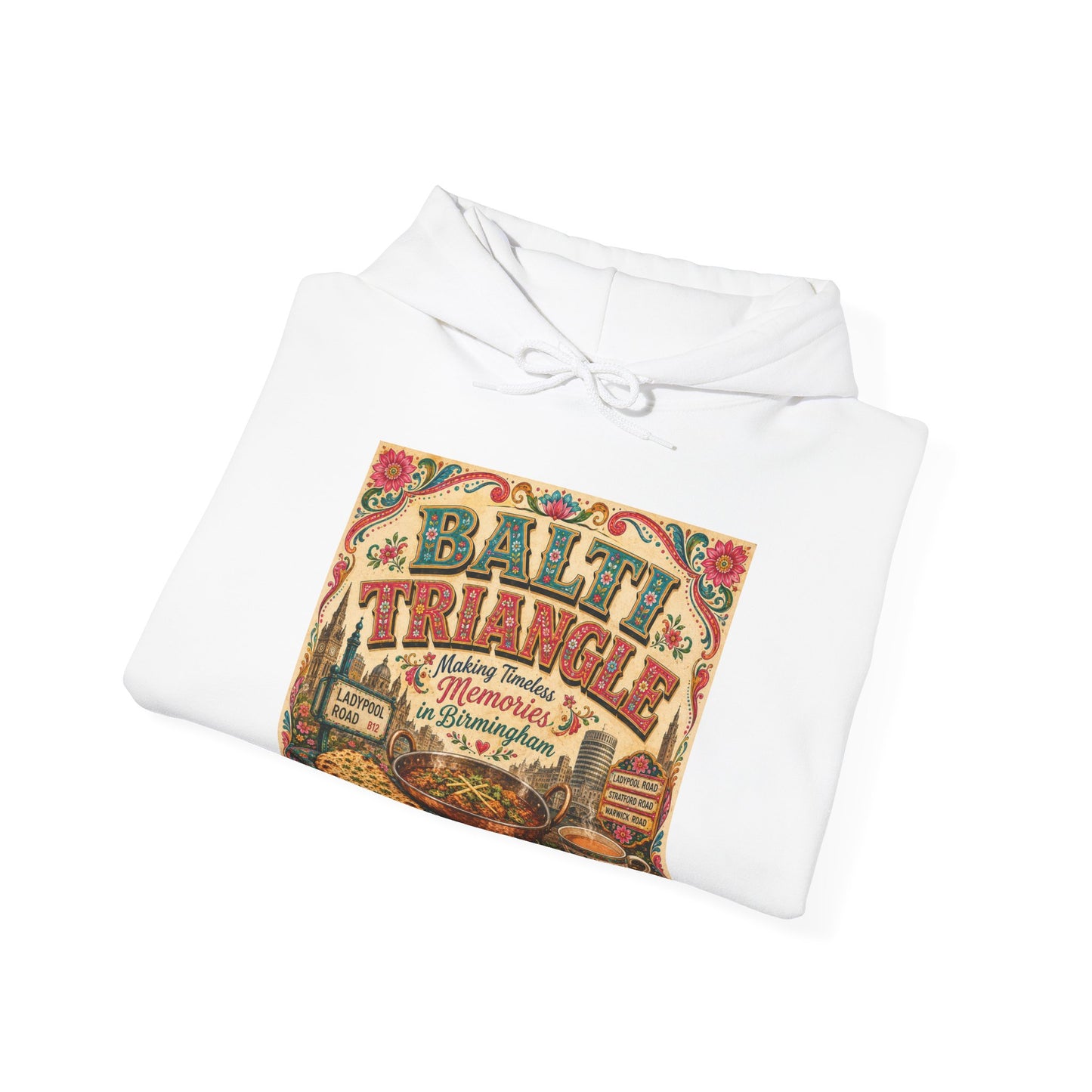 Baltimore Charm Hoodie - 'Balti Triangle' Vintage Food Poster Sweatshirt