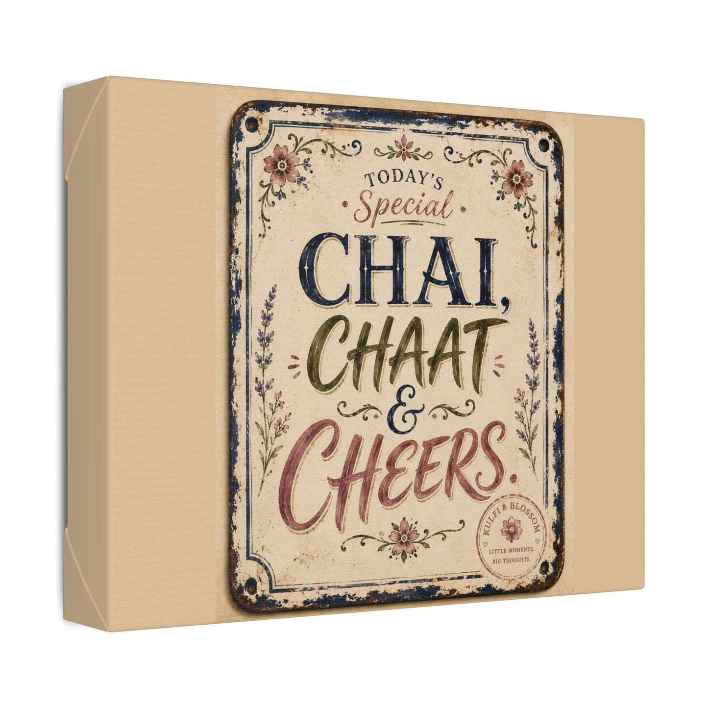 Chai, Chaat & Cheers Canvas Wall Art