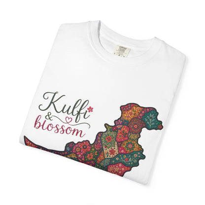 Pakistan Map Floral T‑Shirt — "Kulfi & Blossom" Colorful Paisley Design