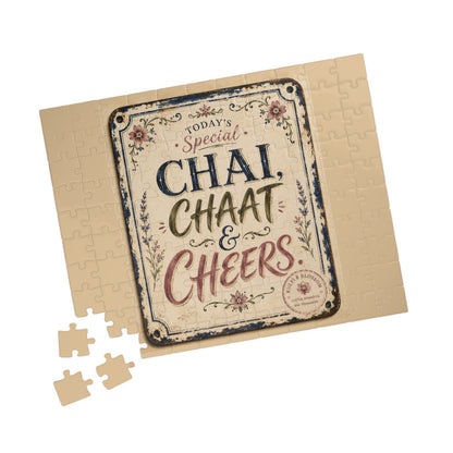 Chai, Chaat & Cheers Vintage Sign Puzzle