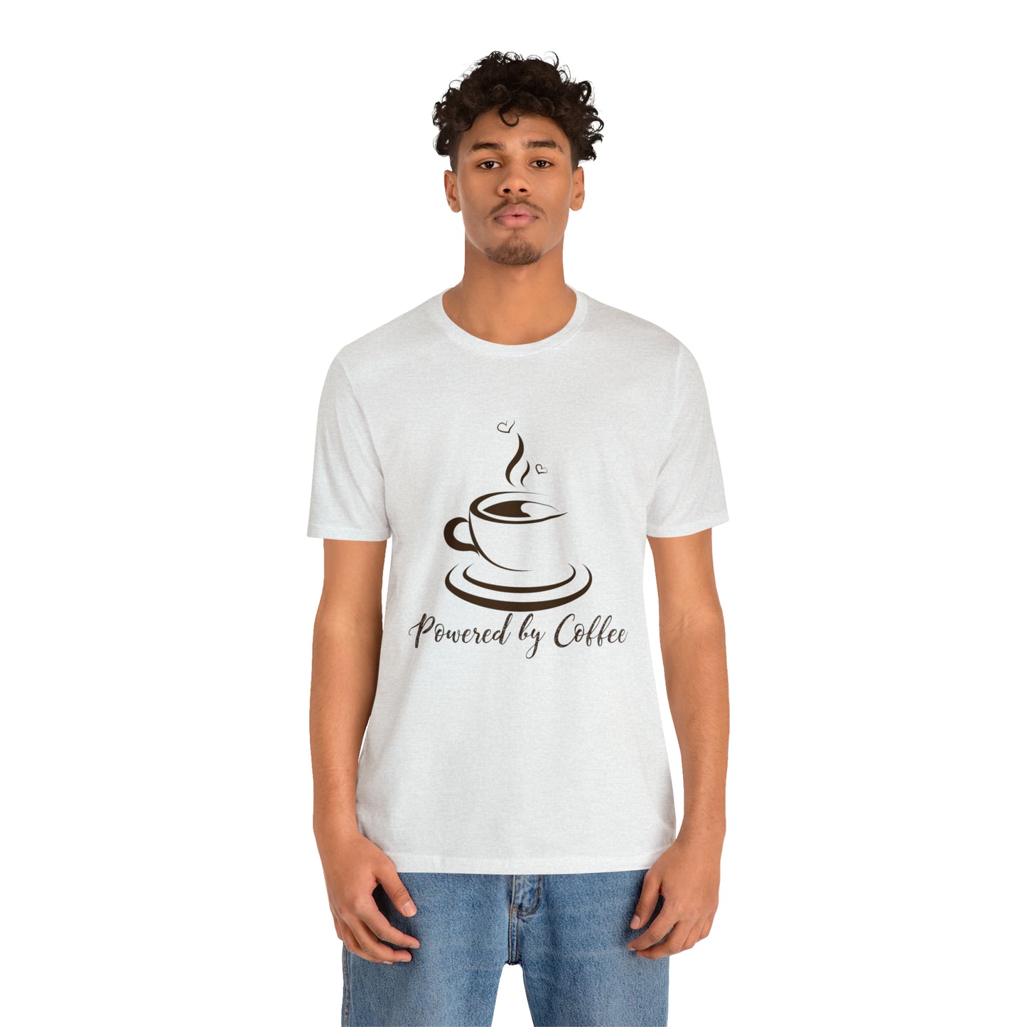 Powered by coffee Jersey Short Sleeve Tee