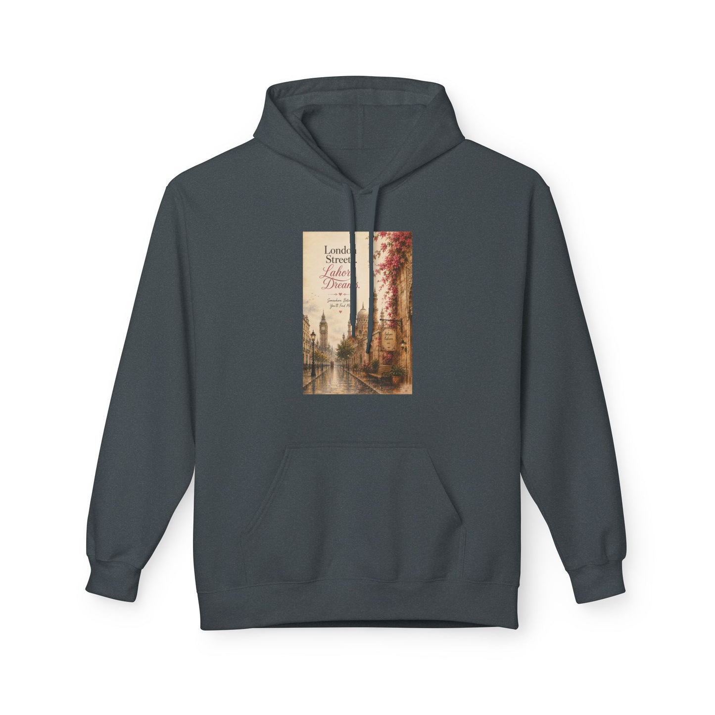 Autumn Paris Street Hoodie - 'Leaves Falling, Coffee Calling' Vintage Cityscape