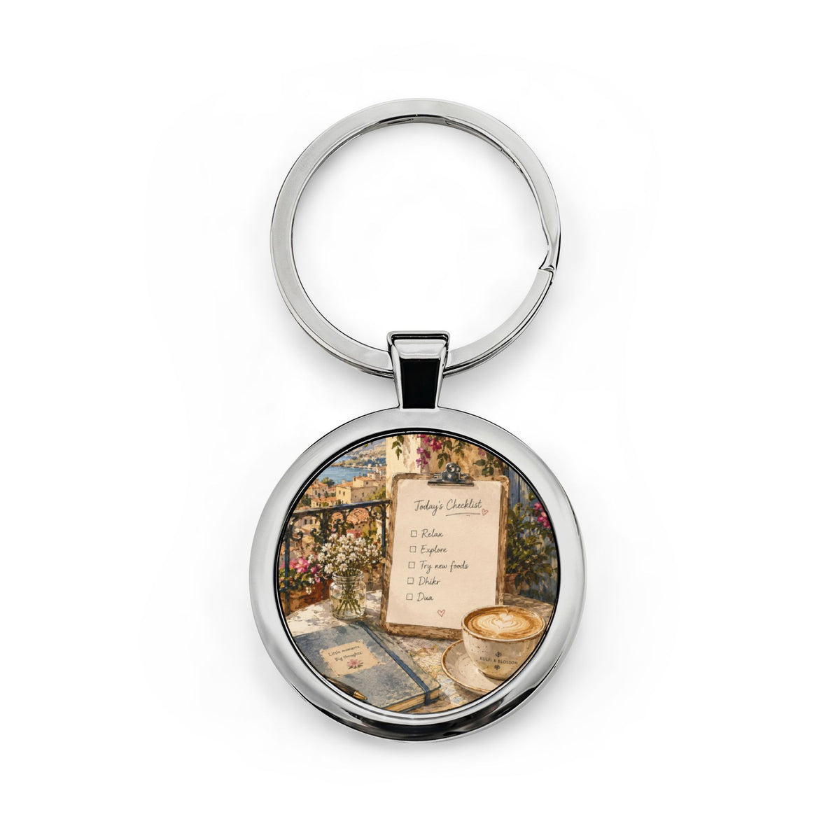 Round Stainless Steel Keychain