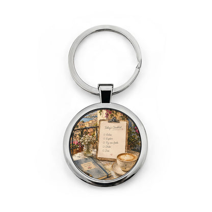 Round Stainless Steel Keychain