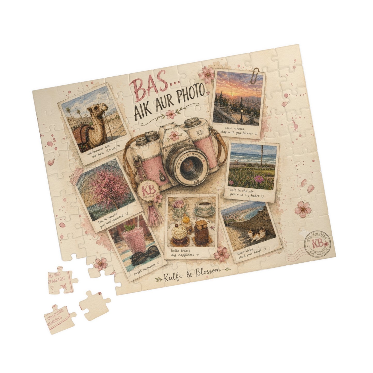 Vintage Camera Photo Collage Puzzle — 'BAS. AIK AUR PHOTO.' 252/520/1014 pcs