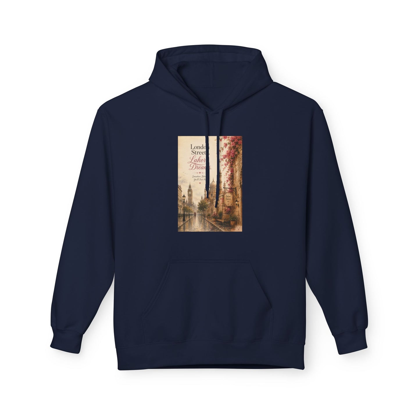 Autumn Paris Street Hoodie - 'Leaves Falling, Coffee Calling' Vintage Cityscape