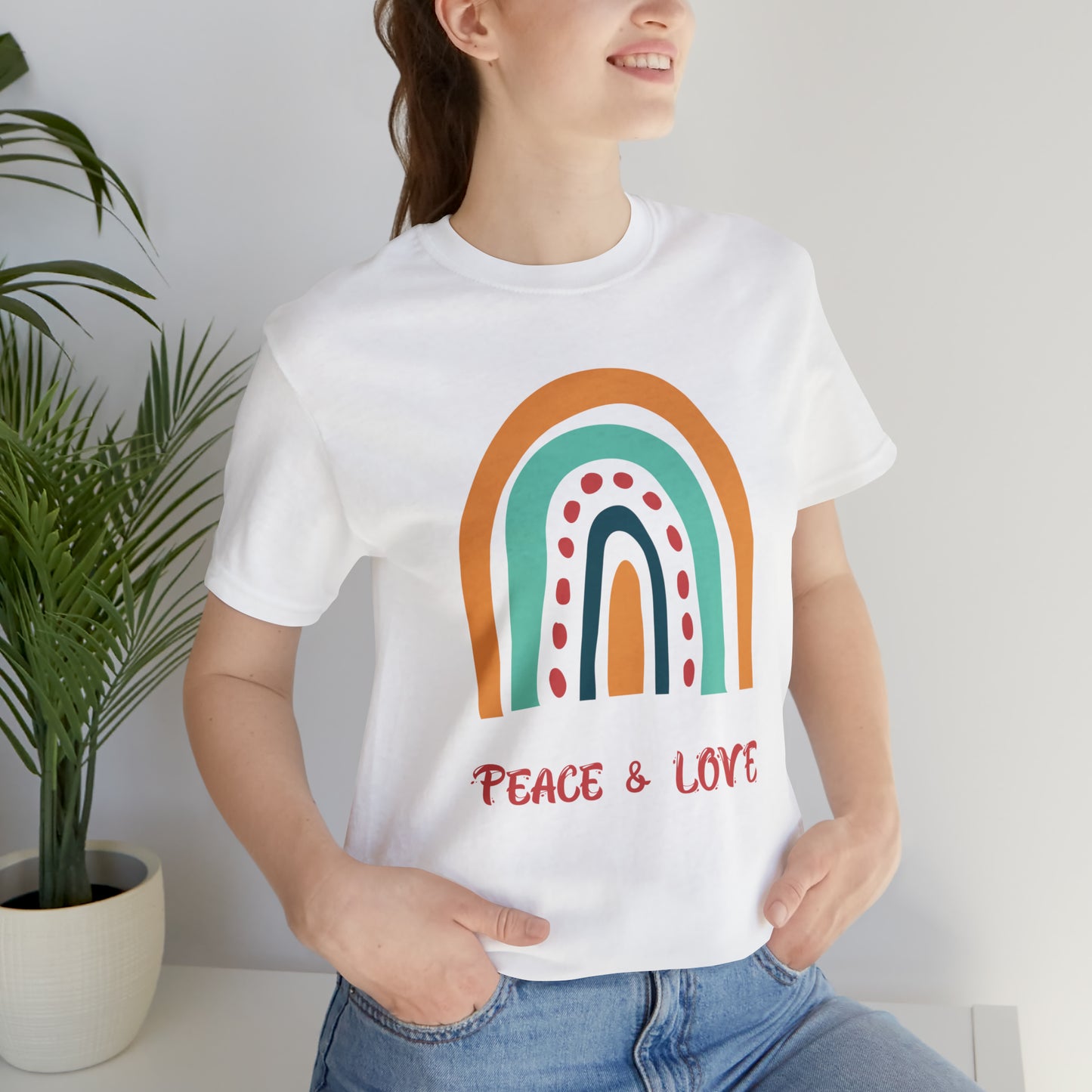 Peace and love Jersey Short Sleeve Tee