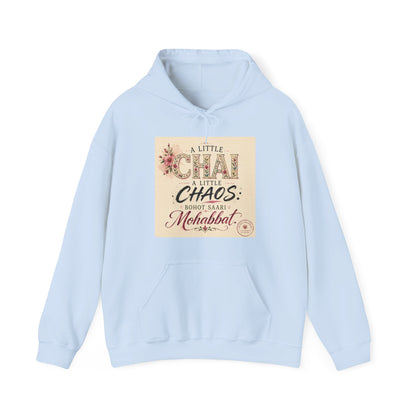 Hoodie — “A Little Chai, Little Chaos: Bohot Saari Mohabbat” Floral Graphic Sweatshirt