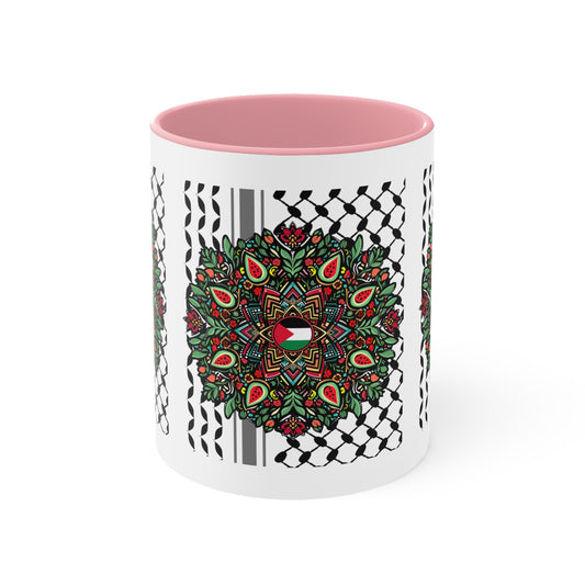 Keffiyah mandala palestine mug