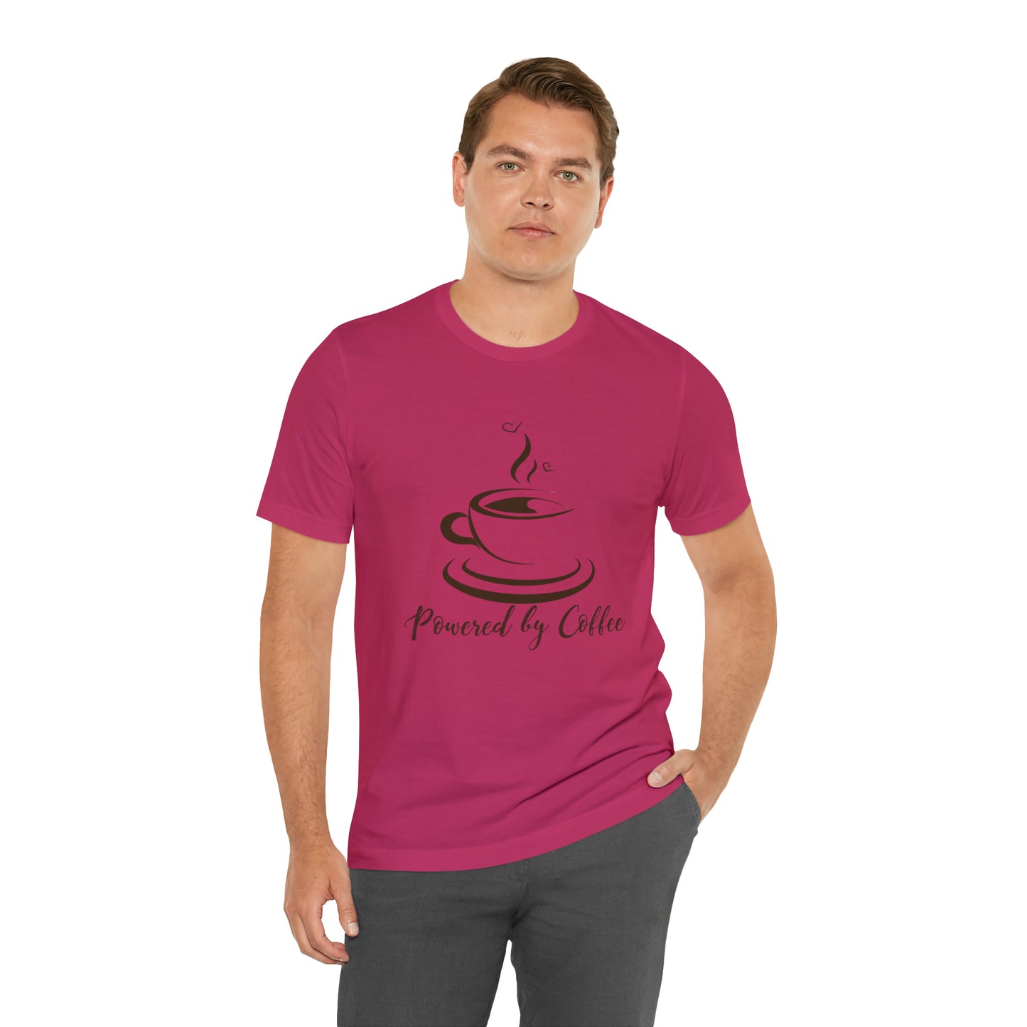 Powered by coffee Jersey Short Sleeve Tee