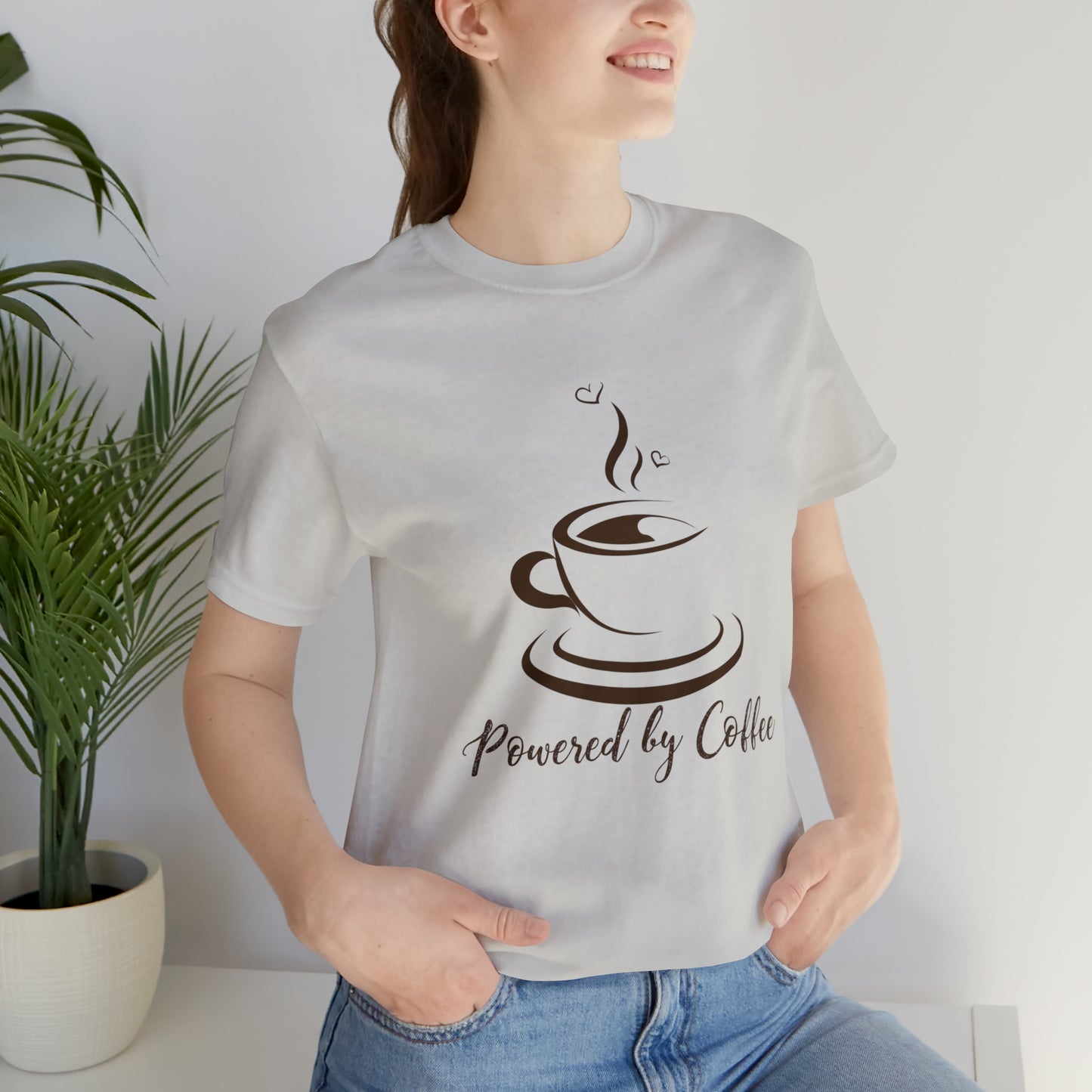 Powered by coffee Jersey Short Sleeve Tee