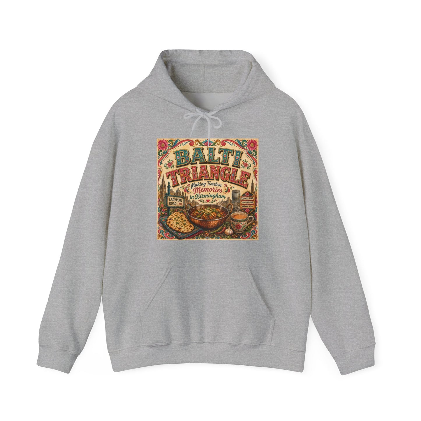 Baltimore Charm Hoodie - 'Balti Triangle' Vintage Food Poster Sweatshirt