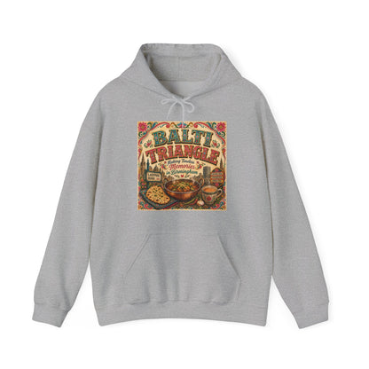 Baltimore Charm Hoodie - 'Balti Triangle' Vintage Food Poster Sweatshirt